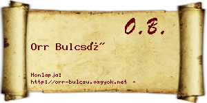 Orr Bulcsú névjegykártya